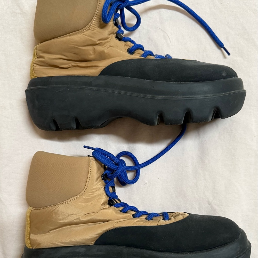 Proenza Schouler Tan and Black Boots with Blue Accents